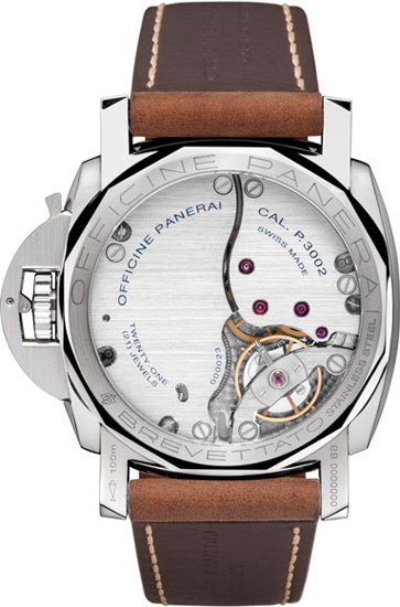 Оборотная сторона модели Panerai Luminor Marina 3 Days (PAM 423). Оборотная сторона модели Panerai Luminor Marina 3 Days (PAM 423).
