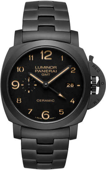 Великолепная новинка — часы Panerai Tuttonero GMT (PAM 438). Керамический корпус уже был, а теперь еще и керамический браслет!