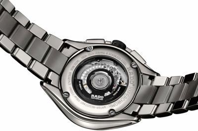 задняя сторона часов Rado HyperChrome Automatic Chronograph Plasma Ceramic (Ref. 650.0276.3.010)