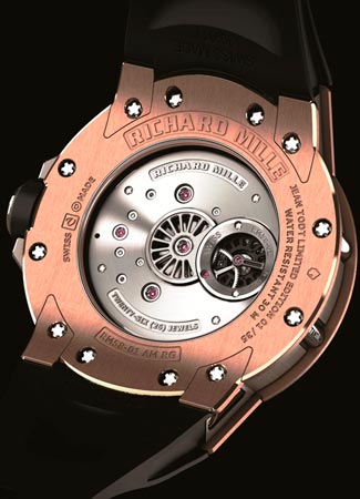 задняя сторона часов Tourbillon RM 58-01 World Timer Jean Todt Limited Edition