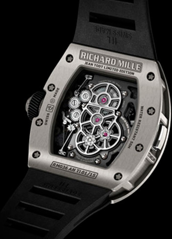 задняя сторона часов Tourbillon G-Sensor RM 036 Jean Todt