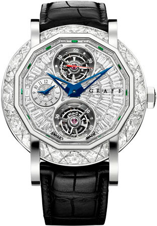 Мужские часы с бриллиантами MasterGraff Double Tourbillon GMT