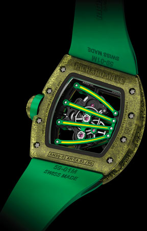 задняя сторона часов Richard Mille 59-01 Tourbillon Yohan Blake