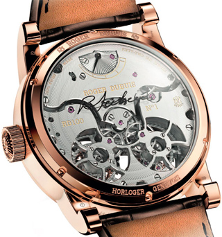 задняя сторона часов Roger Dubuis Hommage Double Flying Tourbillon