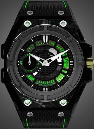 часы SpidoLite II Tech Green от Linde Werdelin