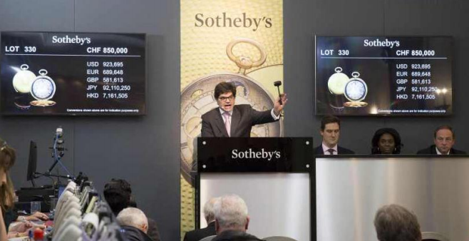 Жоффруа Адэр на аукционе «Значительных часов» Sotheby`s в Женеве, Швейцария
