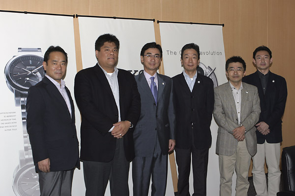 Seiko Watch Corporation executives - (l to r) - Kenji Hagiwara, Ed Hahn (TZ), Shinji Hattori (President/CEO),Takashi Wakuyama, Shu Yoshino, Yosh Kawada