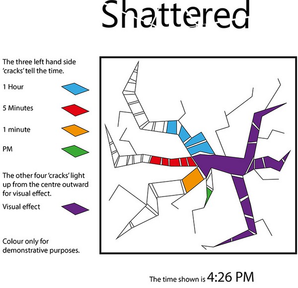 «разбитые» часы Shattered от Тokyoflash