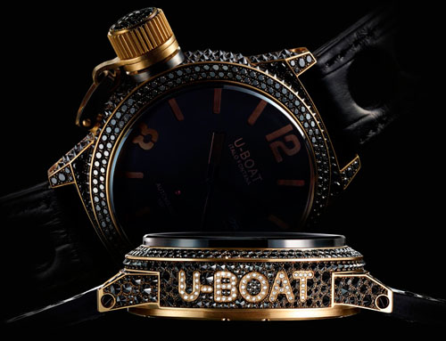 Мужские часы с бриллиантами U-Boat Black Swan