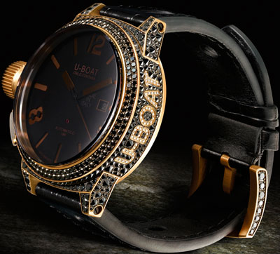 Мужские часы с бриллиантами U-Boat Black Swan