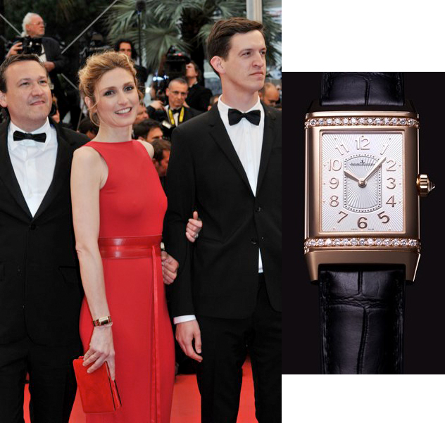 французская актриса Жюли Гайе с часами Jaeger-LeCoultre Reverso Ultra Thin in pink gold
