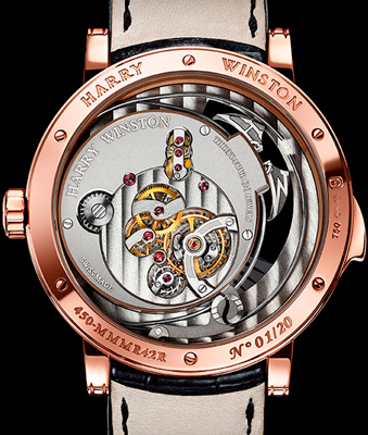 задняя сторона часов Harry Winston Midnight Minute Repeater (Ref. MIDMMR42RR0003)