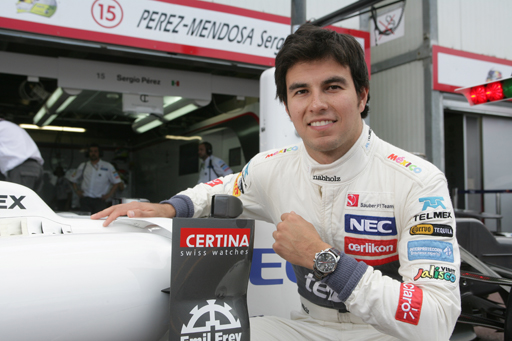 Серхио Перес в часах DS Podium GMT