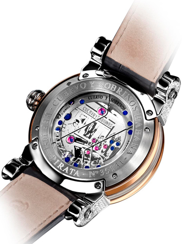 задняя сторона часов Cuervo y Sobrinos Pirata Tourbillon (Ref. 3051.9Z-T)