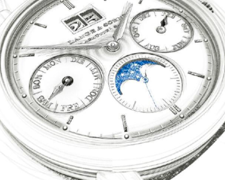 Эскиз часов SAXONIA ANNUAL CALENDAR