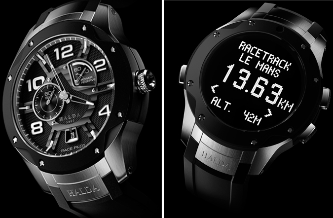 Слева: часы Halda Race Pilot - Справа: часы Race Pilot с цифровым циферблатом