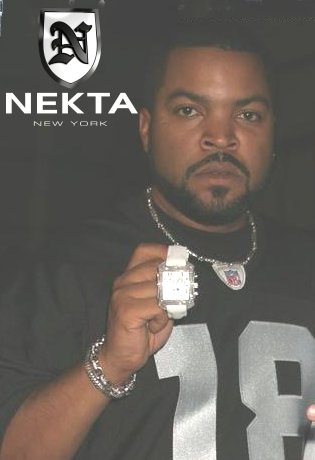 Ice Cube, holds up his new icy white NEKTA