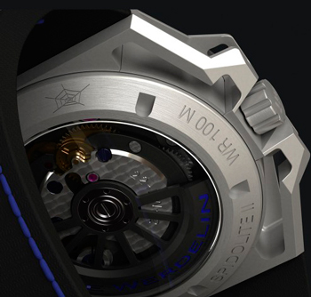 задняя сторона часов SpidoLite II Titanium Blue
