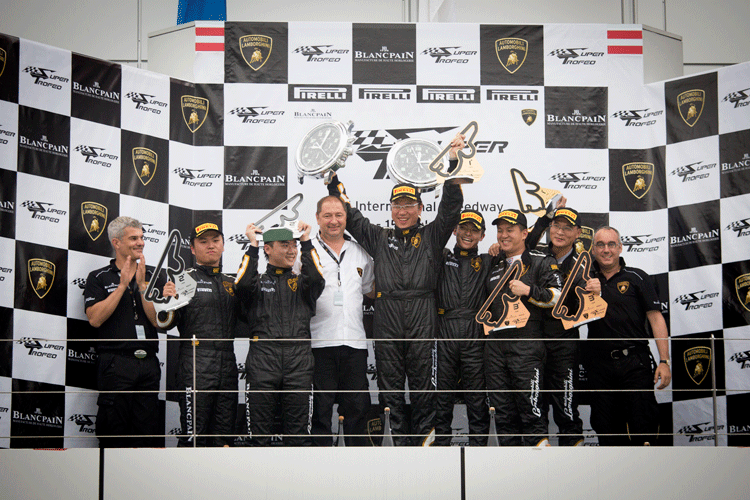 победители гонок Lamborghini Blancpain Super Trofeo Asia Series 2012