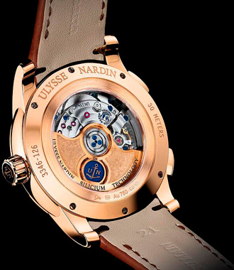 задняя сторона часов Ulysse Nardin Dual Time Manufacture