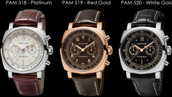  Radiomir 1940 Chronographs PAM 518, PAM 519  PAM 520  Officine Panerai