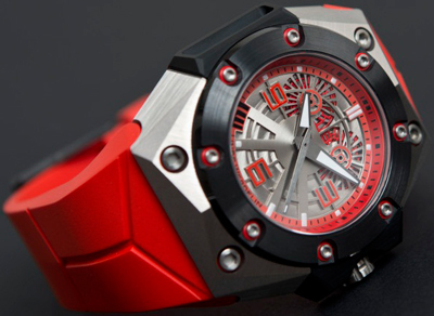 Часы Oktopus II Double Date Titanium Red от Linde Werdelin
