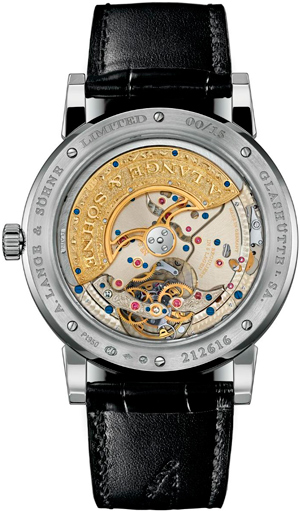 задняя сторона часов A. Lange & Söhne Lange 1 Tourbillon Perpetual Calendar Handwerkskunst