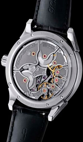 задняя сторона часов Grönefeld One Hertz Techniek