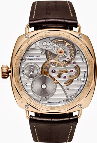 задняя сторона часов PAM 522 Radiomir Oro Rosso