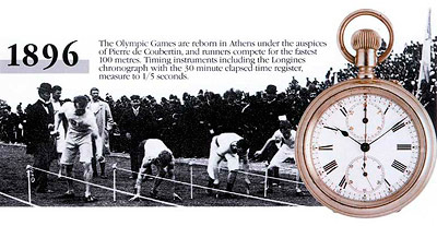 профессиональный хронограф 19CН во время первых Олимпийских играх современности, прошедших в Афинах в 1896 году