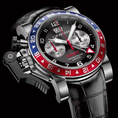 часы Chronofighter Oversize GMT Blue & Red