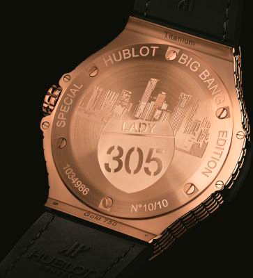 задняя сторона часов Hublot Big Bang Caviar «Lady 305»