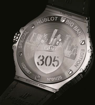 задняя сторона часов Hublot Big Bang Caviar «Lady 305»