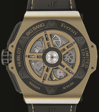 задняя сторона часов Big Bang Ferrari Magic Gold Watch China Limited Edition