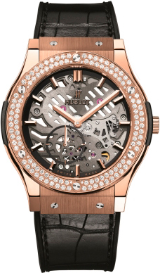 Часы Hublot Classic Fusion Extra–Thin Skeleton Diamonds