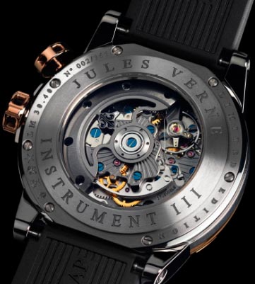 задняя сторона часов Louis Moinet Jules Verne III