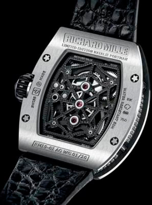 задняя сторона часов Richard Mille Tourbillon RM 19-01 Natalie Portman