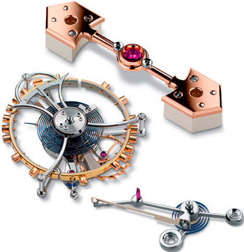 Детали часов Girard-Perreguax Tourbillon with Three Gold Bridges Pocket