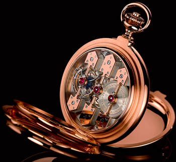 Часы Girard-Perreguax Tourbillon with Three Gold Bridges Pocket