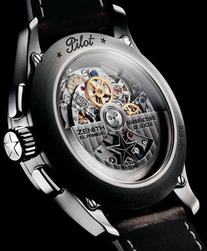 задняя сторона часов Zenith Pilot Big Date Special