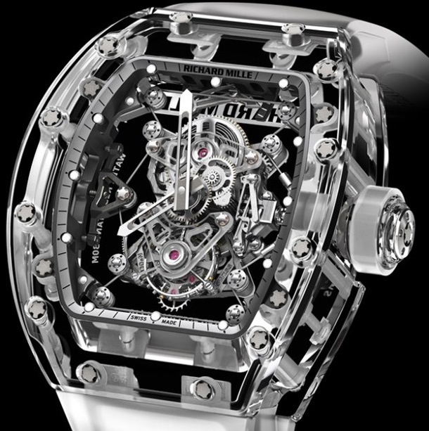 Часы с турбийоном из сапфира: RM 56-02 Sapphire Tourbillon от Richard Mille