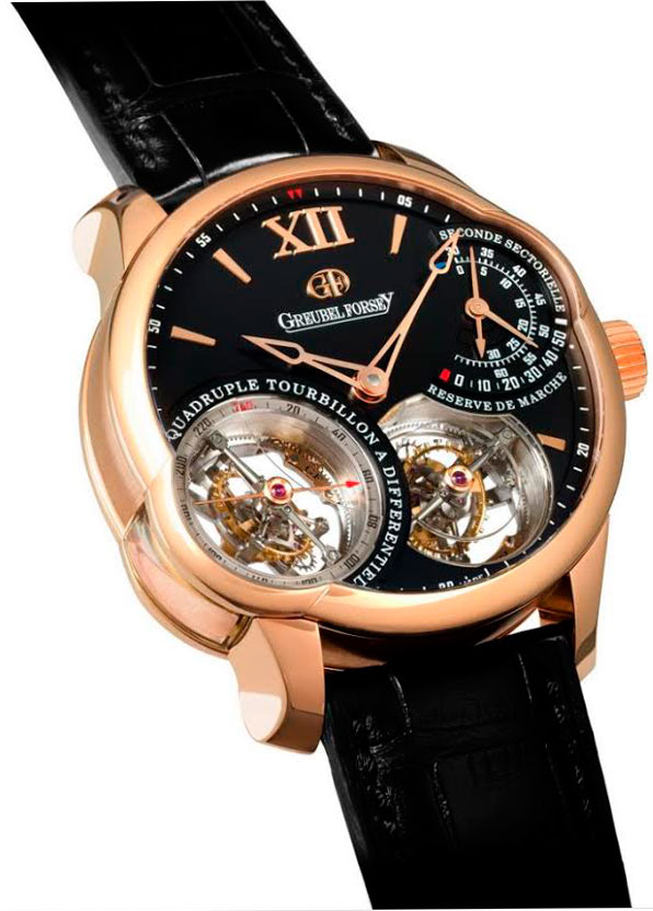 Часы GMT Greubel Forsey   в корпусе из розового золота