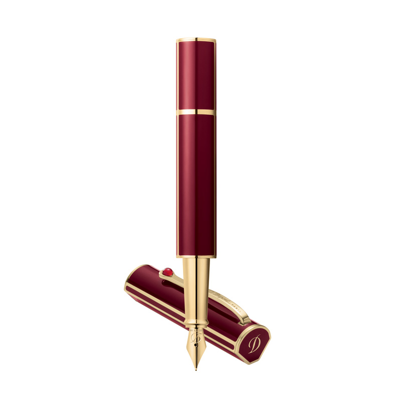 Перьевая ручка Mon Dupont, красный лак Lotus и золото