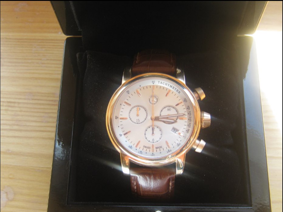 часы Mercedes Benz Genuine Men's Wristwatch Retro Gold Vintage Look