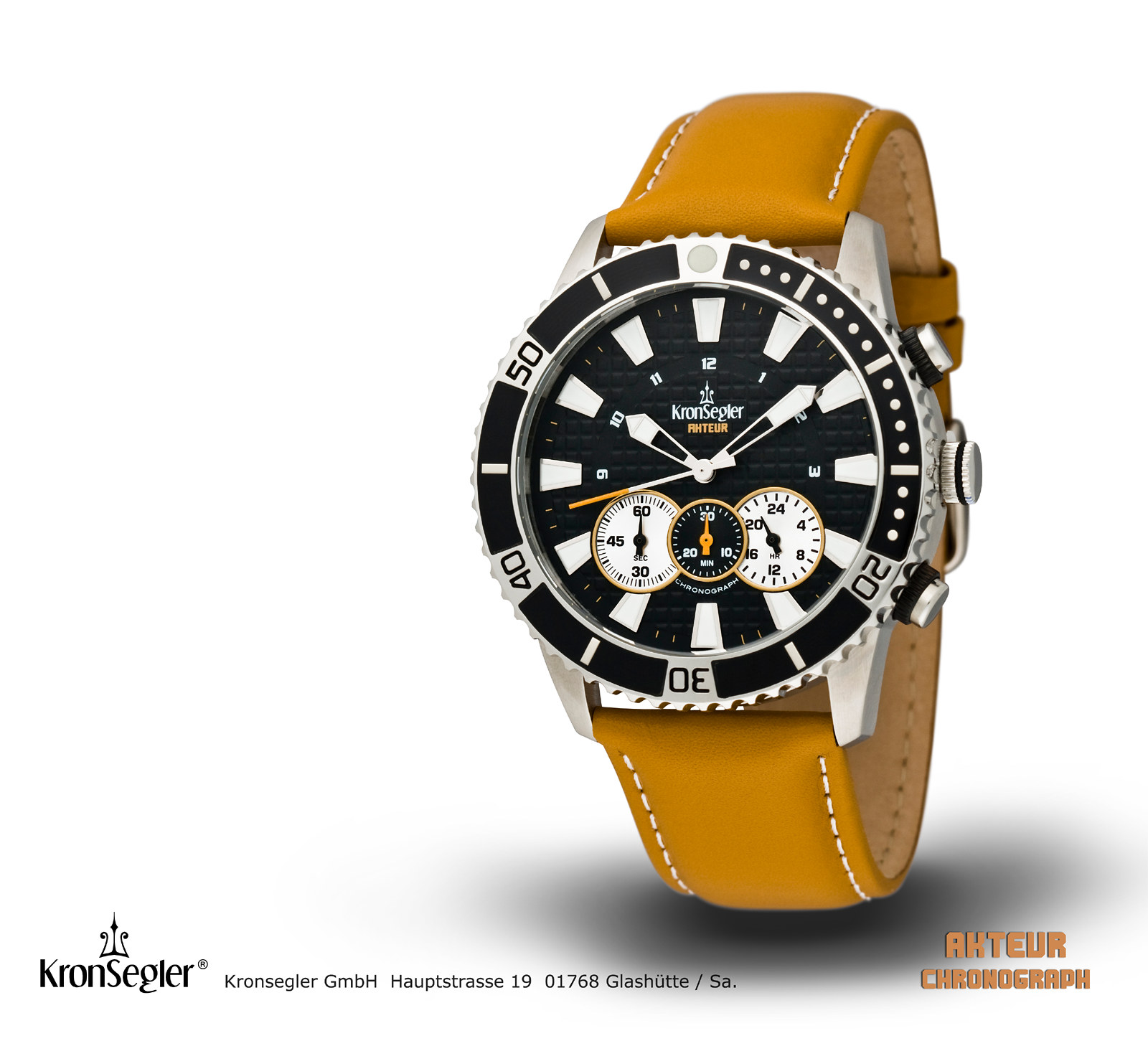 часы Kronsegler Kronsegler Akteur Chronograph Black/Brown