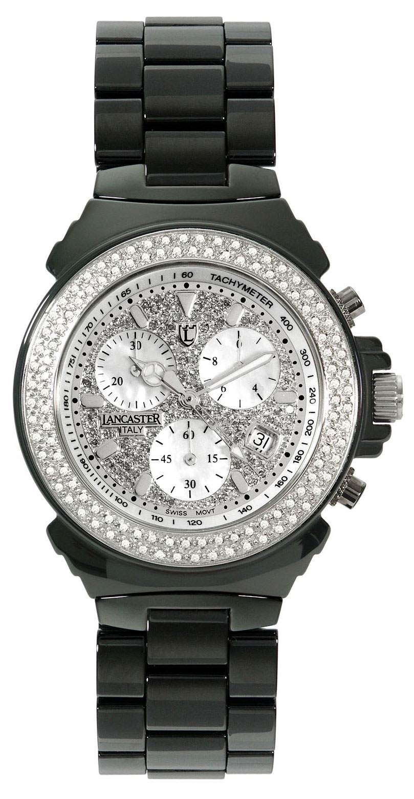 часы Lancaster Ceramik Chrono Diamonds Pave	