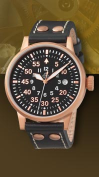  Laco Elegant Pilot Rosegold 42 Type B, quartz