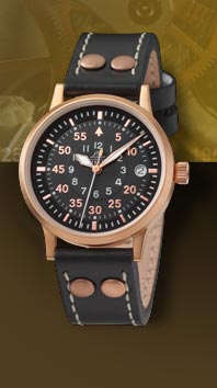  Laco Elegant Pilot Rosegold 36 Type B, quartz