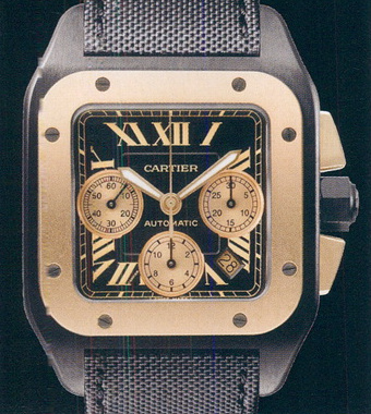 часы Cartier Santoi 100 Carbon Chronograph