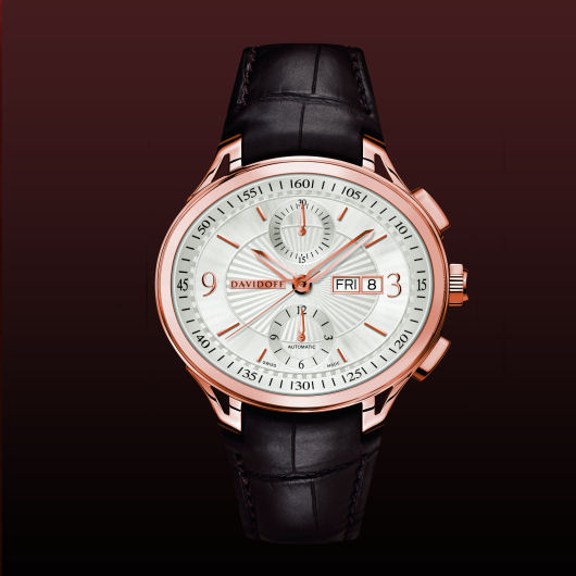  Davidoff Chronograph red gold silvered dial